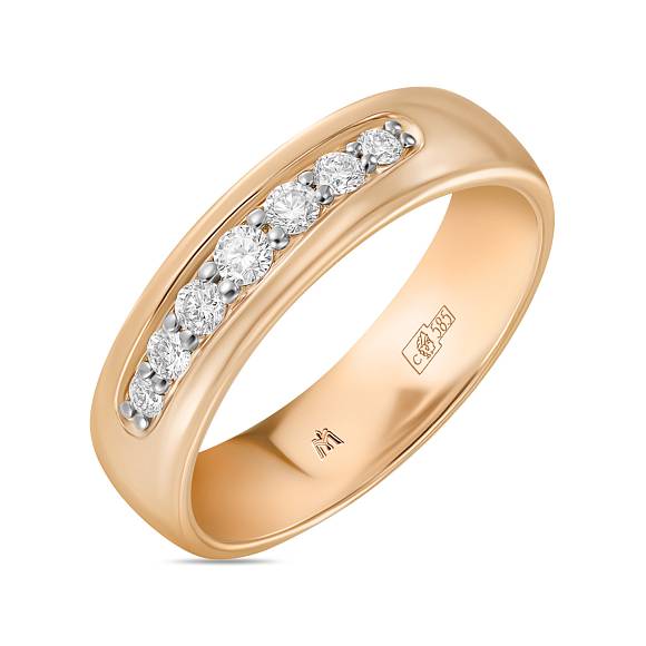 Обручальное кольцо из золота с 7 бриллиантами R01-WED-00032 - Фото 1