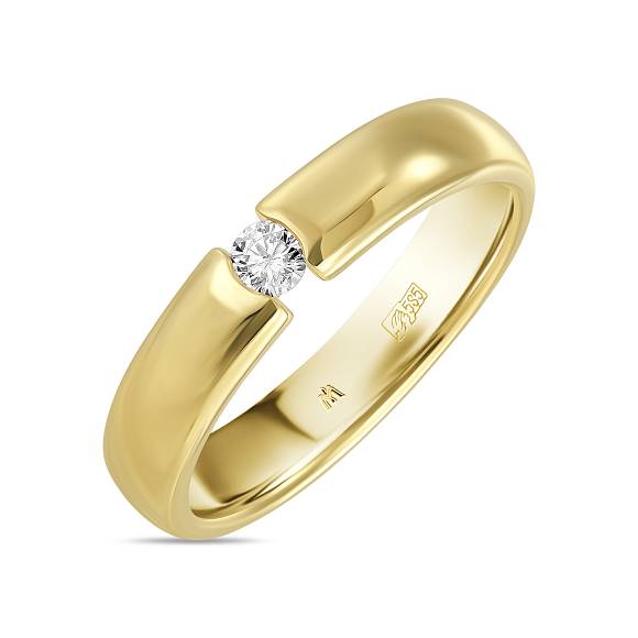 Обручальное золотое кольцо с бриллиантом R01-WED-00038 - Фото 3
