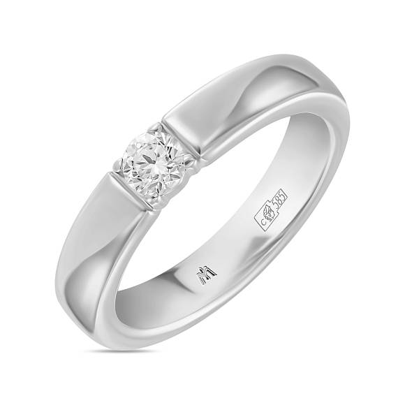 Обручальное кольцо из золота с бриллиантом (0,18 карат) R01-WED-00040 - Фото 2