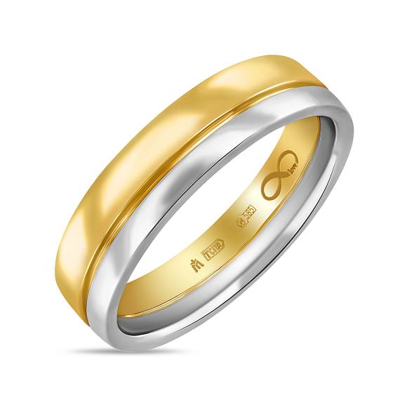 Обручальное кольцо из комбинированного золота R01-WED-00043 - Фото 3