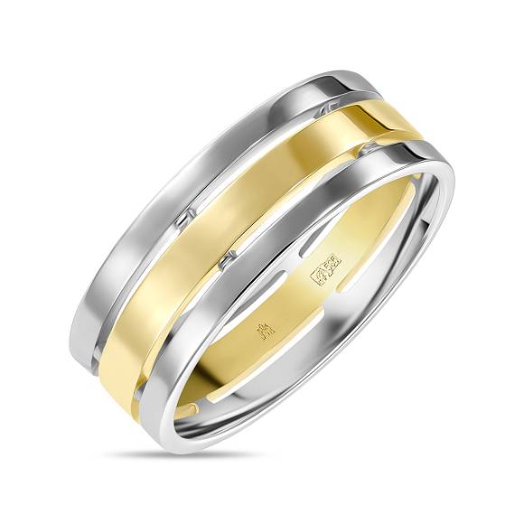 Тройное обручальное золотое кольцо 585 пробы R01-WED-00056 - Фото 4