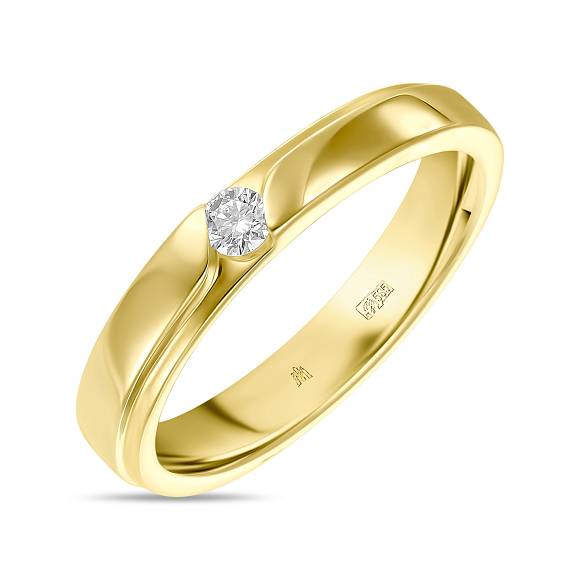 Обручальное кольцо из золота 585 пробы с бриллиантом R01-WED-00069 - Фото 3