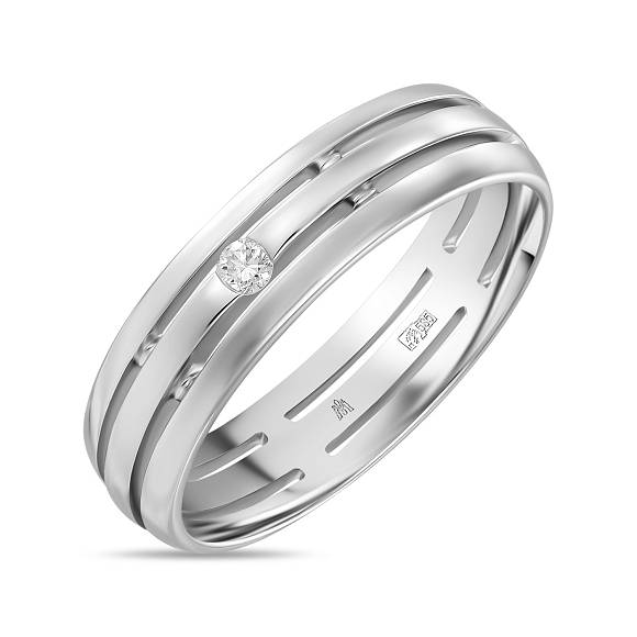 Обручальное кольцо из золота с бриллиантом (0,03 карат) R01-WED-00078 - Фото 2