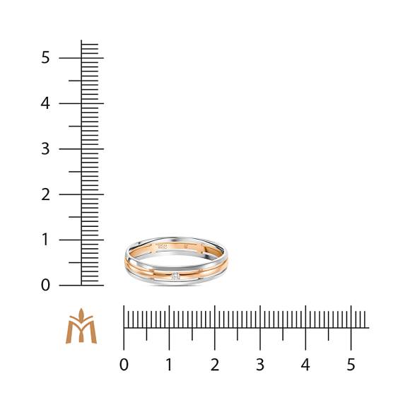 Обручальное кольцо из золота с бриллиантом R01-WED-00078 - Фото 4