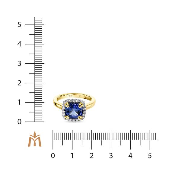 Кольцо с бриллиантами и танзанитом R2018-EMP-0012 - Фото 4