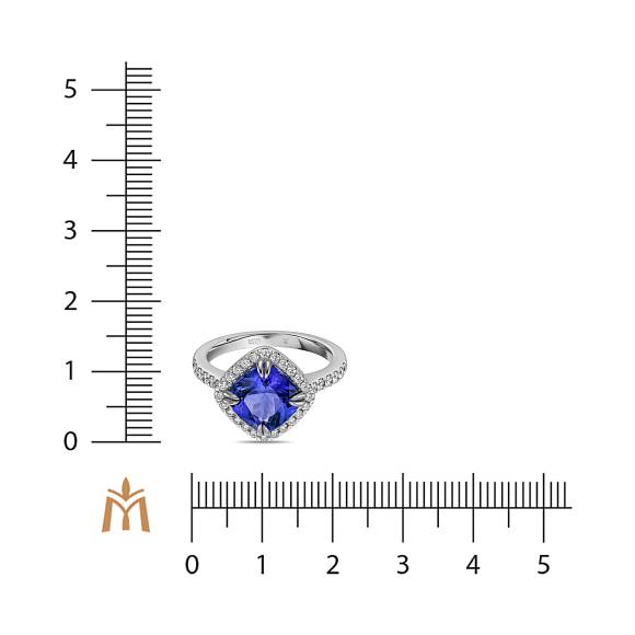 Кольцо с бриллиантами и танзанитом R2018-EMP-0014 - Фото 4