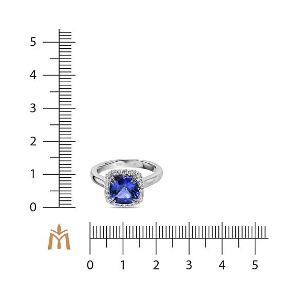 Кольцо с бриллиантами и танзанитом R2018-EMP-0013 - Фото 4
