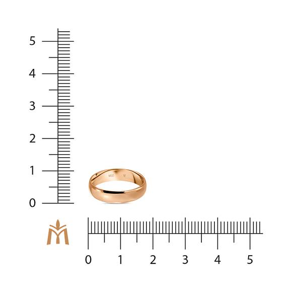 Широкое обручальное кольцо из красного золота R37-T100013844-5 - Фото 2