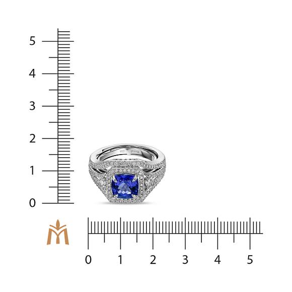 Кольцо с бриллиантами и танзанитом R2018-RL-0066 - Фото 4