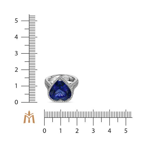 Кольцо с бриллиантами и танзанитом R01-RL-0608TN - Фото 4