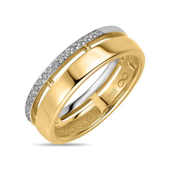 Обручальное кольцо из золота с 20 бриллиантами R01-WED-00103 - Фото 3