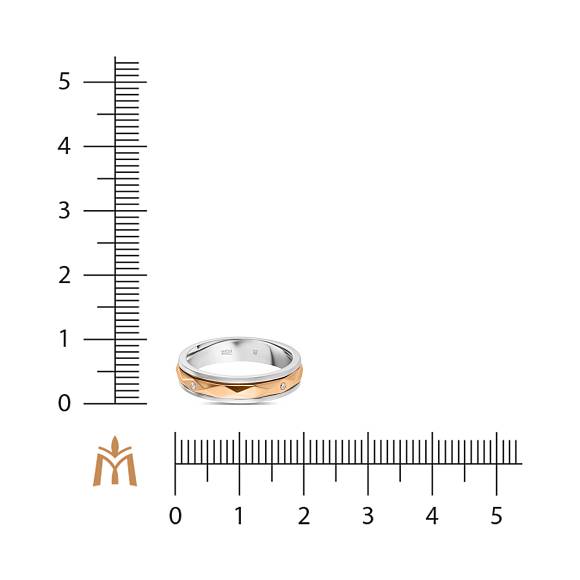 Обручальное кольцо из золота с 4 бриллиантами R01-WED-00107 - Фото 3