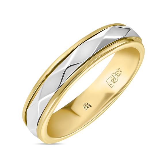 Двойное обручальное кольцо из комбинированного золота R01-WED-00108 - Фото 2
