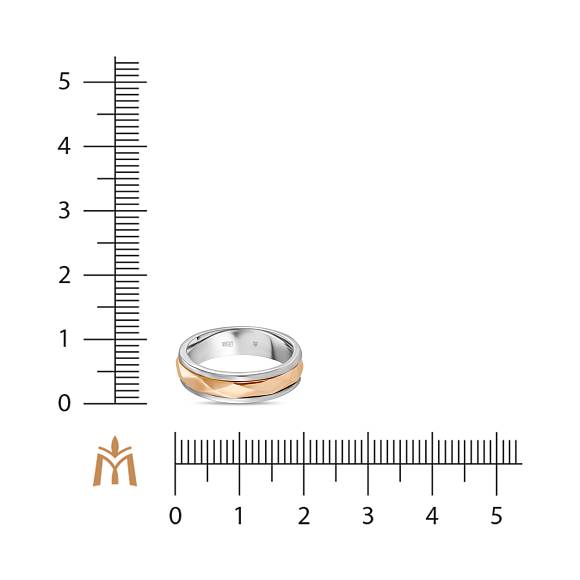 Двойное обручальное кольцо из комбинированного золота R01-WED-00108 - Фото 3