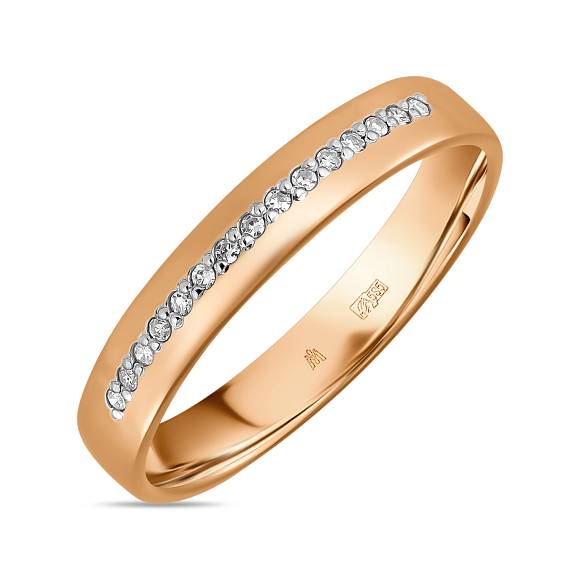 Обручальное кольцо из золота с 15 бриллиантами R01-WED-00127 - Фото 1