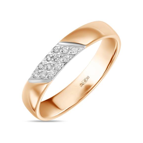 Обручальное кольцо из золота с 12 бриллиантами R01-WED-00130 - Фото 1