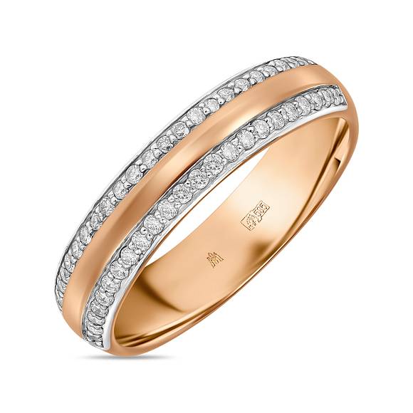 Обручальное кольцо из золота с 46 бриллиантами R01-WED-00134 - Фото 1