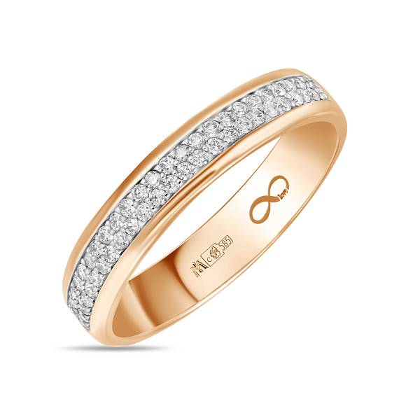 Обручальное кольцо из золота с 50 бриллиантами R01-WED-00135 - Фото 1