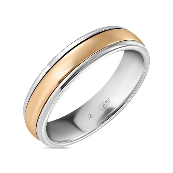 Двойное обручальное кольцо микс золото R01-WED-00142 - Фото 1