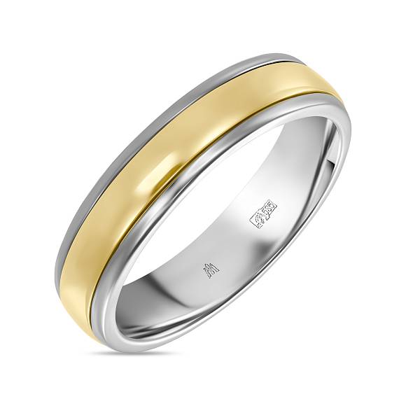 Двойное обручальное кольцо микс золото R01-WED-00142 - Фото 2