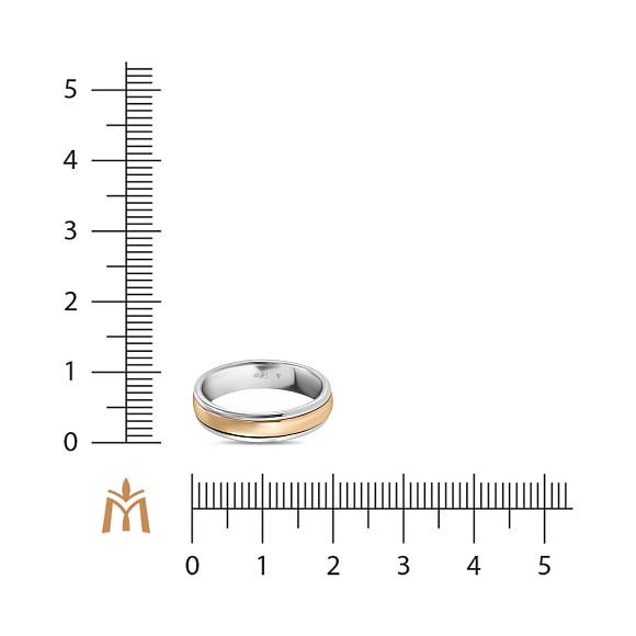 Двойное обручальное кольцо микс золото R01-WED-00142 - Фото 3