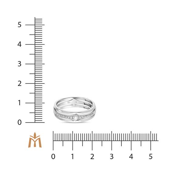 Обручальное золотое кольцо с 15 бриллиантами R01-WED-00151 - Фото 3