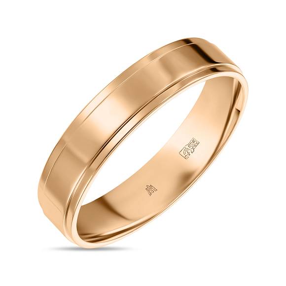Плоское золотое обручальное кольцо R01-WED-00164 - Фото 1