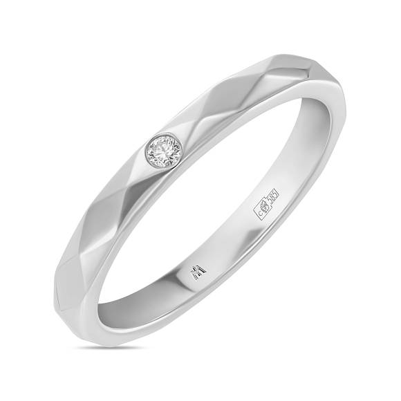 Обручальное кольцо из золота с бриллиантом R01-WED-34140 - Фото 2