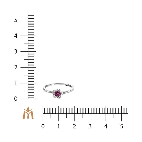 Кольцо с 6 цветными сапфирами и 10 бриллиантами (0,097 карат) R2018-RR05015APS-R17 - Фото 3