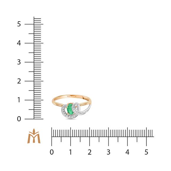 Кольцо с бриллиантами и изумрудом R4150-D-LRP34549E - Фото 2