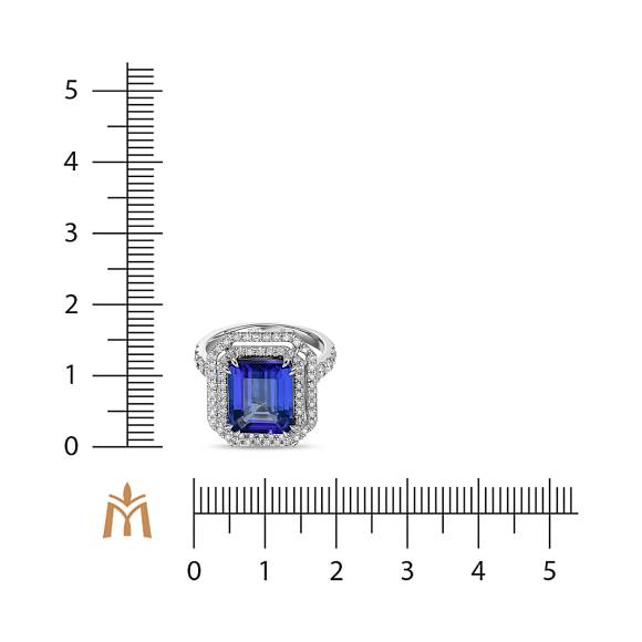 Кольцо с бриллиантами и танзанитом R01-RL-0601TN - Фото 2