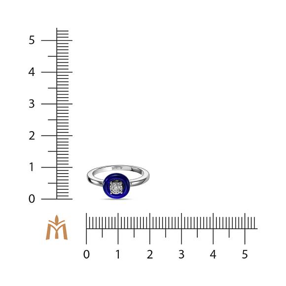 Кольцо с керамикой и бриллиантом R132-CE000035AB - Фото 2