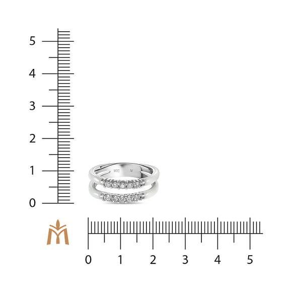 Кольцо с керамикой и бриллиантами R132-CR000011SR - Фото 2