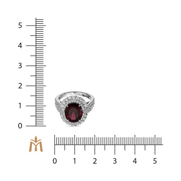 Кольцо с бриллиантами и рубеллитом R2022-SA1882R-9X11 - Фото 4