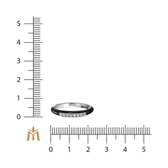 Кольцо с керамикой и бриллиантами R132-CE000007PB - Фото 2