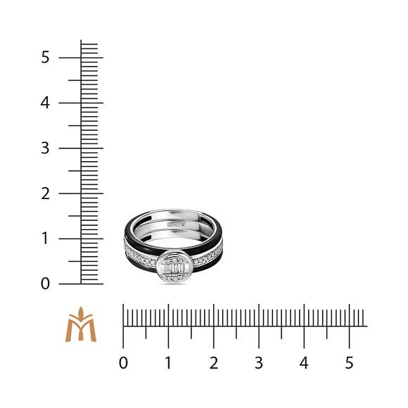 Кольцо с керамикой и бриллиантами R132-CR000045RBLC - Фото 4