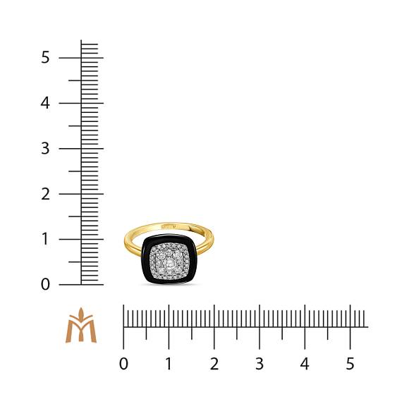 Кольцо с керамикой и бриллиантами R132-CSR00001PB - Фото 2