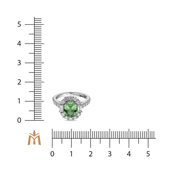 Кольцо с цаворитом и бриллиантами R4192-SA2849R - Фото 2
