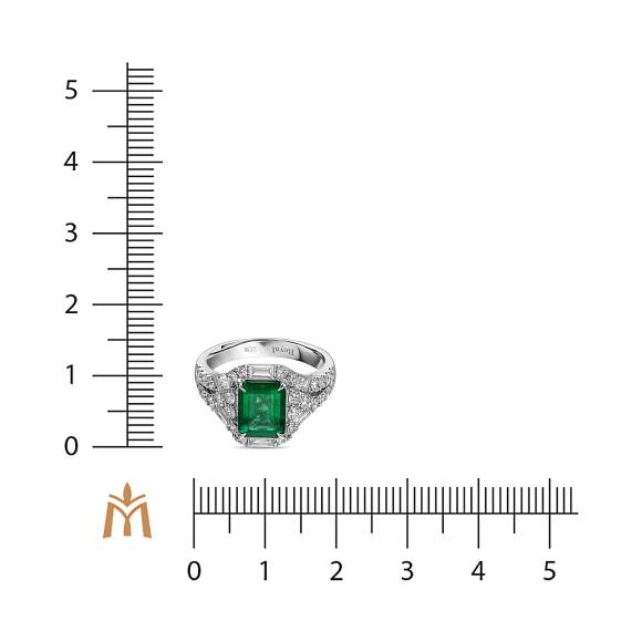 Кольцо с бриллиантами и изумрудом R4192-SA3273R-2 - Фото 2
