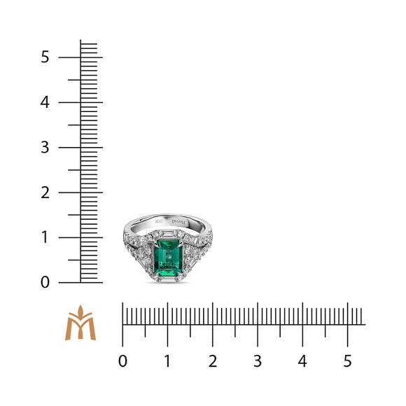 Кольцо с бриллиантами и изумрудом R4192-SA3273R - Фото 2
