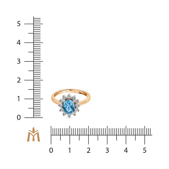 Кольцо с топазом и бриллиантами R01-L-35019-BT - Фото 2