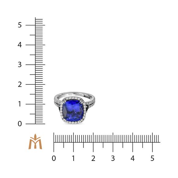 Кольцо с бриллиантами, сапфирами и танзанитом R01-RL-0568MIX - Фото 4