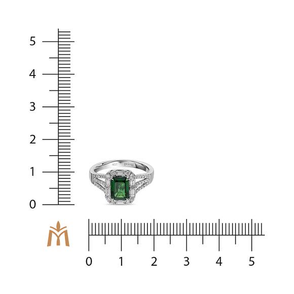 Кольцо с бриллиантами и цаворитом R4192-SR7911-EM150 - Фото 2