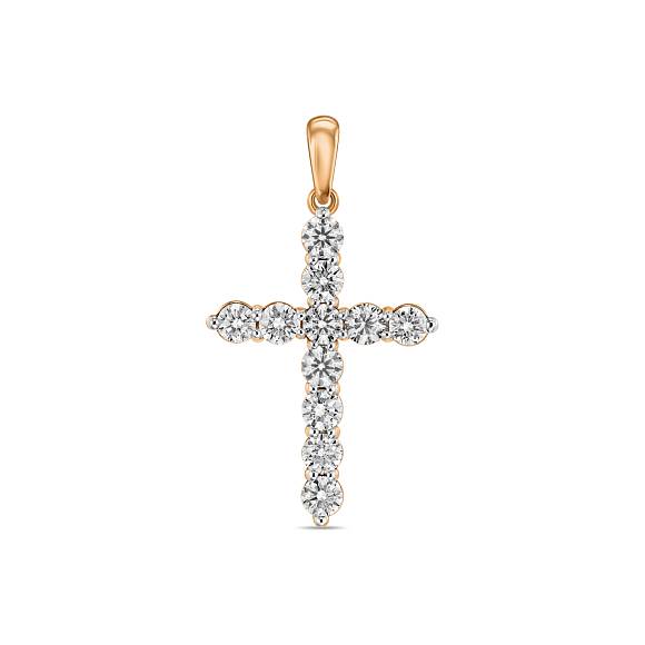 Крест с выращенным бриллиантом