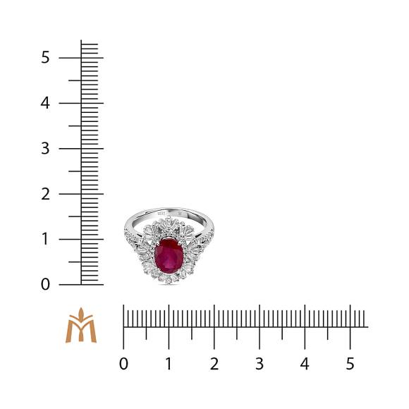 Кольцо с бриллиантами и облагороженным рубином R01-EMP-0251RO - Фото 2