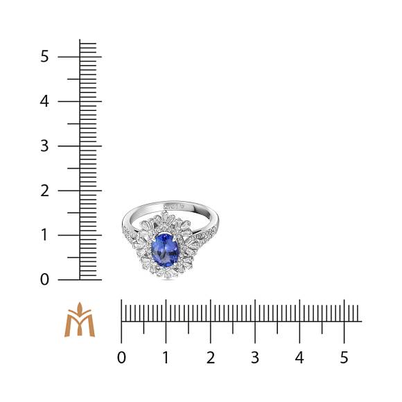Кольцо с бриллиантами и танзанитом R01-EMP-0251TN - Фото 2
