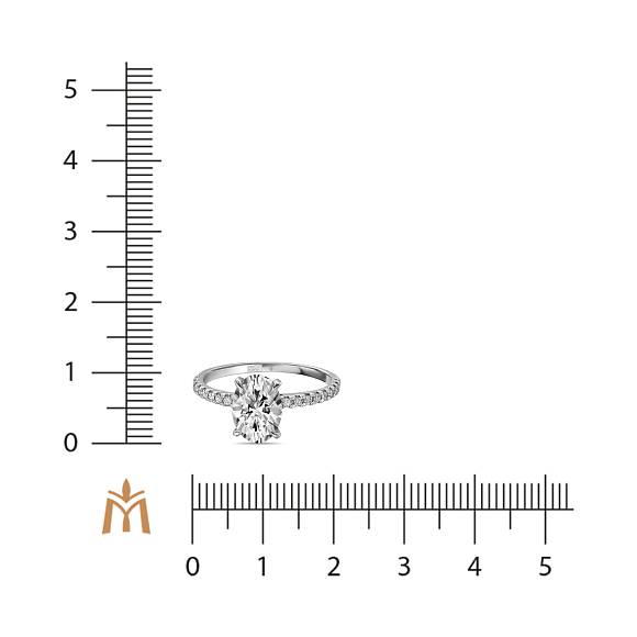Кольцо с выращенным бриллиантом R01-MLN0671OV - Фото 2