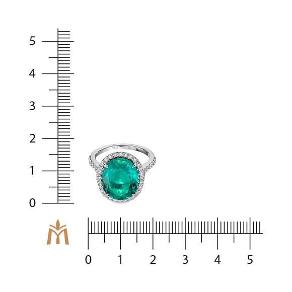 Кольцо с выращенным бриллиантом и гидротермальным изумрудом R01-MLN0675ES - Фото 2