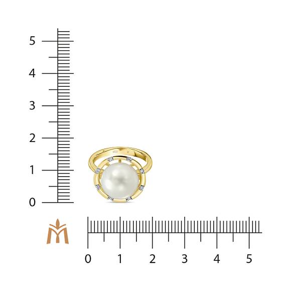 Кольцо с бриллиантами и жемчугом R01-NM-0466PR - Фото 2