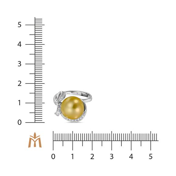 Кольцо с бриллиантами и жемчугом R4150-D-3243PR1 - Фото 2